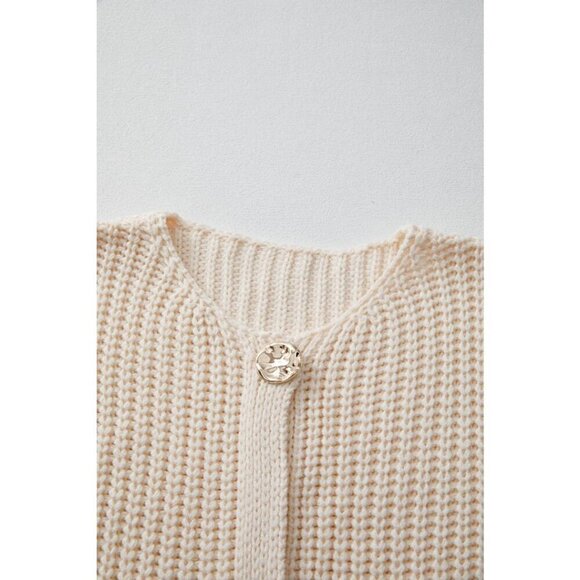 NWT ESME Cream Sleeveless Sweater Knit Vest With Gold Buttons - Picture 6 of 11